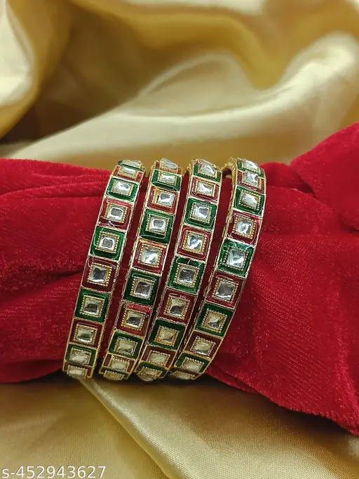 Kundan Bangles Set For Women