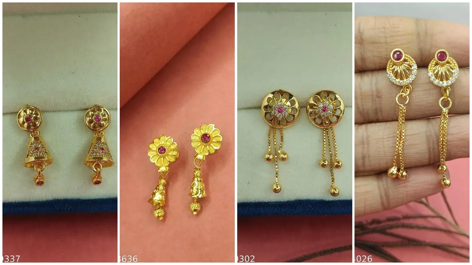 Gold-Plated Small Size Earrings Design